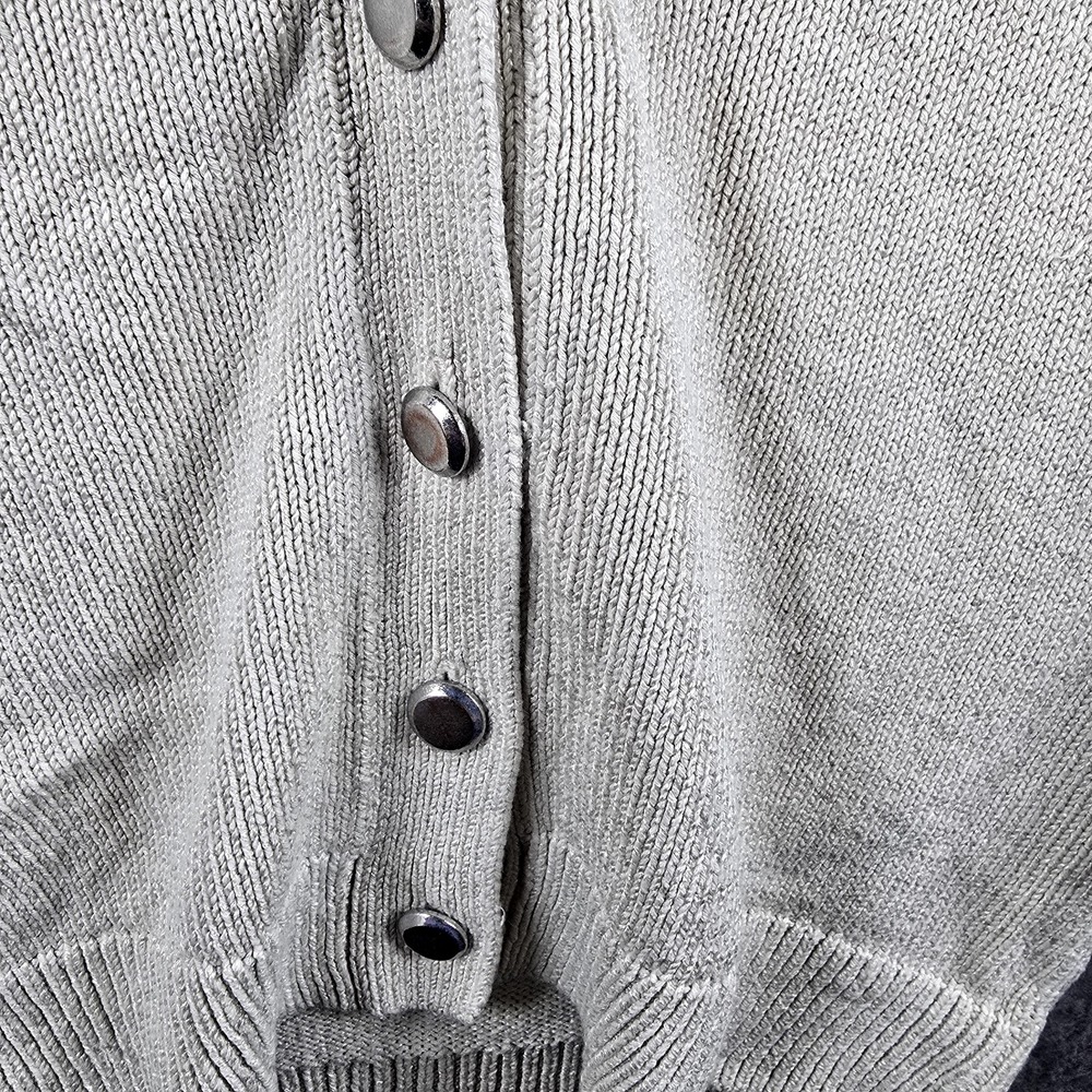 Banana Republic Women XS Cream Cardigan Silver‎ Metal Button Down Mid Sleeve - Picture 4 of 10